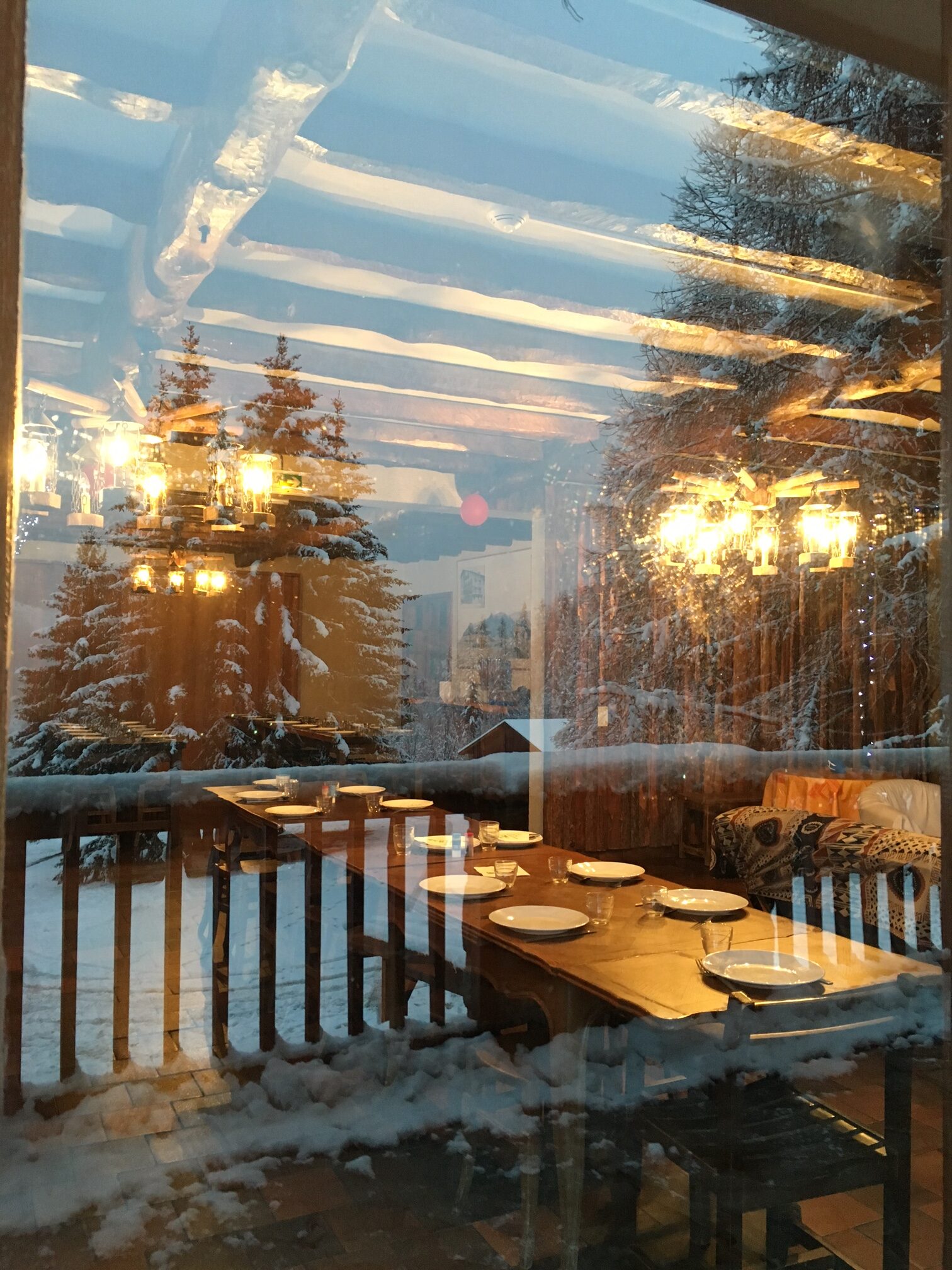 La salle à manger en hiver