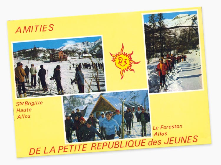 Carte postale « Amitiés de la petite République des Jeunes »